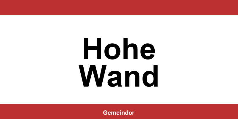 Telefonnummer und Öffnungszeiten Gemeinde in Hohe Wand